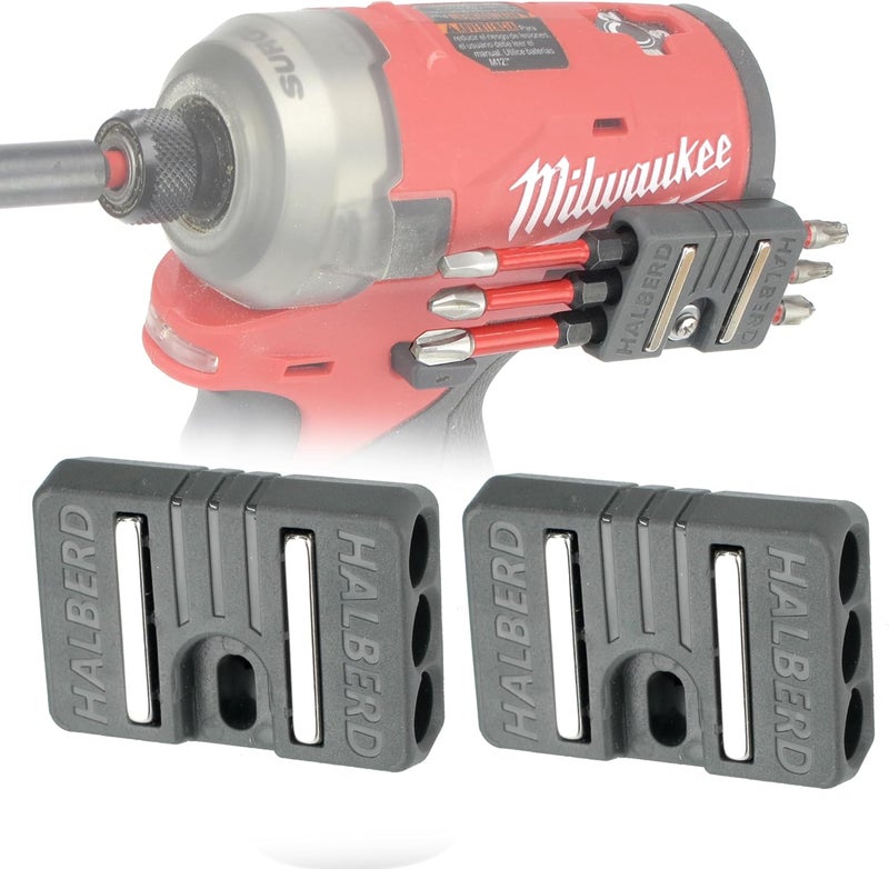 HALBERD Premium Bit Holder for M12 Gen 2 and Gen 3 Tools, Securely Screws to Belt Clip Screw, Premium Neodymium Magnets, for Milwaukee M12 Gen 2 and Gen 3 Tools Only (2 Pack, Premium) - Image 1